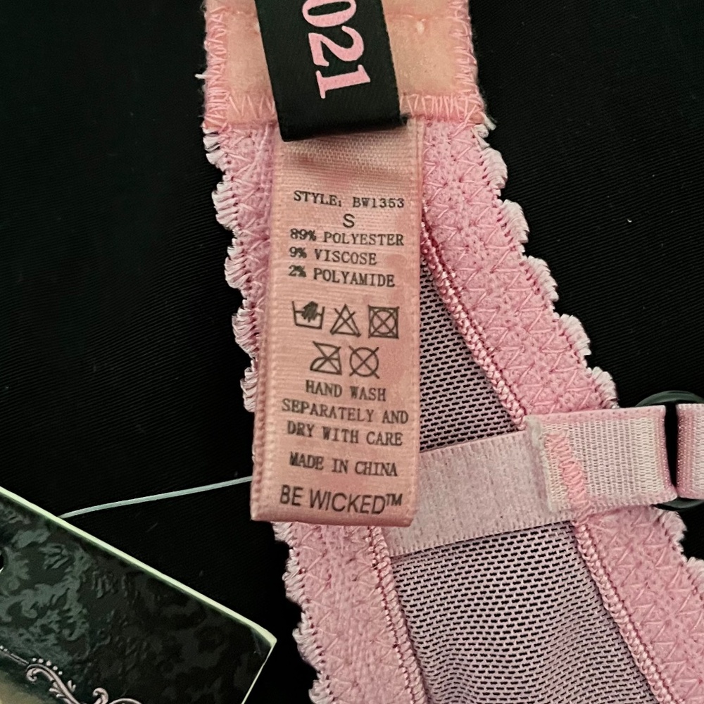 Wicked Brand Flirty Pretty Pink Bra Size Small NWT - Picture 5 of 6